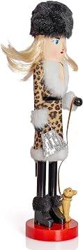 Christmas Nutcracker Lady Shopping - Shopper Dog & Purse Fashion Decor 15