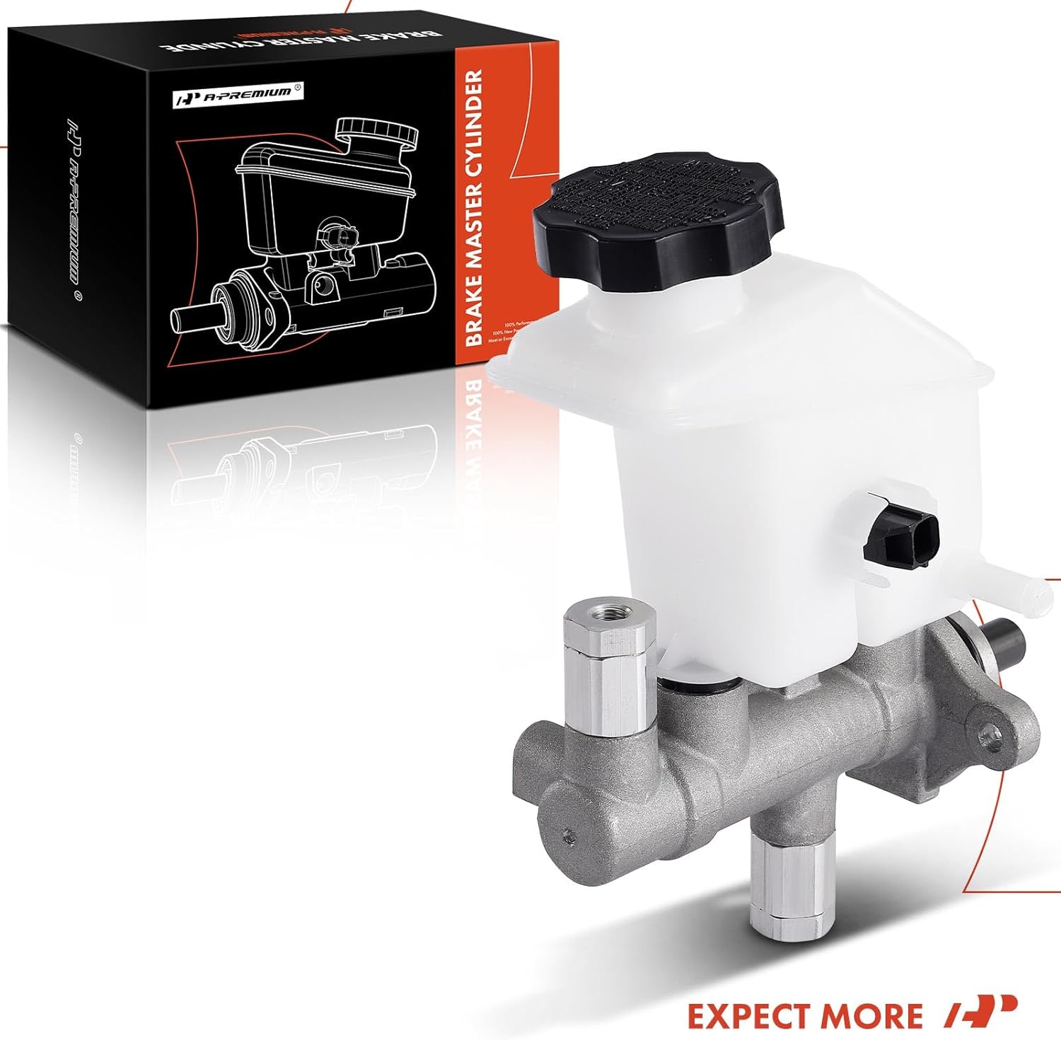A-Premium Brake Master Cylinder with Reservoir and Sensor Compatible with Kia Vehicles - Rio 2006-2011, Rio5 2006-2011, Non-ABS, Manual Transmission - Replace# 585101G010