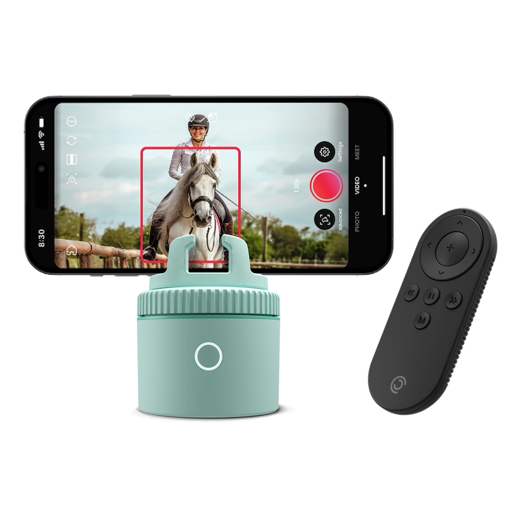 Pivo Equestrian Pod Auto Tracking Phone Holder Face, Body & Horse Tracker, 360° Rotation, 6 Speed, Stand for Video Recording with Remote Control (Green)