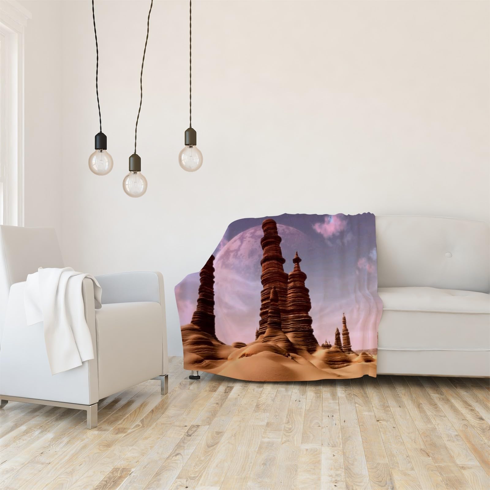 Koc pustyni Rzeźba Koc Łóżko Pojedyncze Ciepły Miękki Koc Sofa Puszysty Flanelowy 180 x 200 cm Na Wszystkie Pory Roku