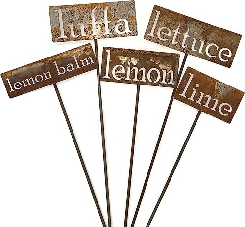 Miniatura 5 de Classic Metal Garden Markers 19 Inches Tall (jalapenos, Raw, Unfinished Steel (will rust with time))