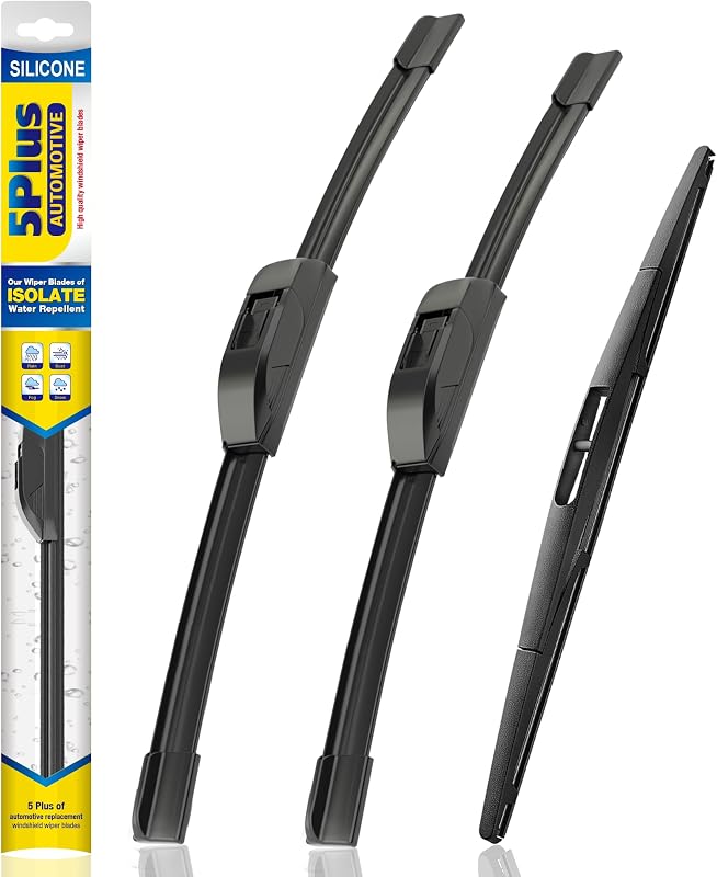 5 PLUS Silicone Windshield Wipers Fits Honda Pilot 2016-2022 (3 PACK) | 26"+24"+14",Long-Lasting Silicone Wiper Blades,All-Weather Durability,Streak-Free Wiping,Clear Visibility in Harsh Weather