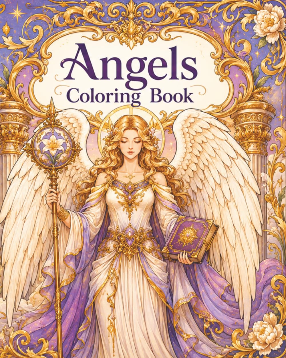 Angels : Coloring Book for Adults and Teens, 40 spiritual illustrations for Stress Relief, Relaxation, and Mindfulness: (Spiritual coloring and Fantasy coloring book)