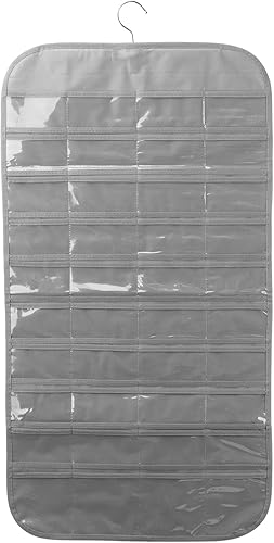 Miniatura 2 de LVOERTUIG Organizador de joyas colgante de 80 bolsillos para mujer, organizador colgante de joyas, bolsa de almacenamiento para aretes, collares,