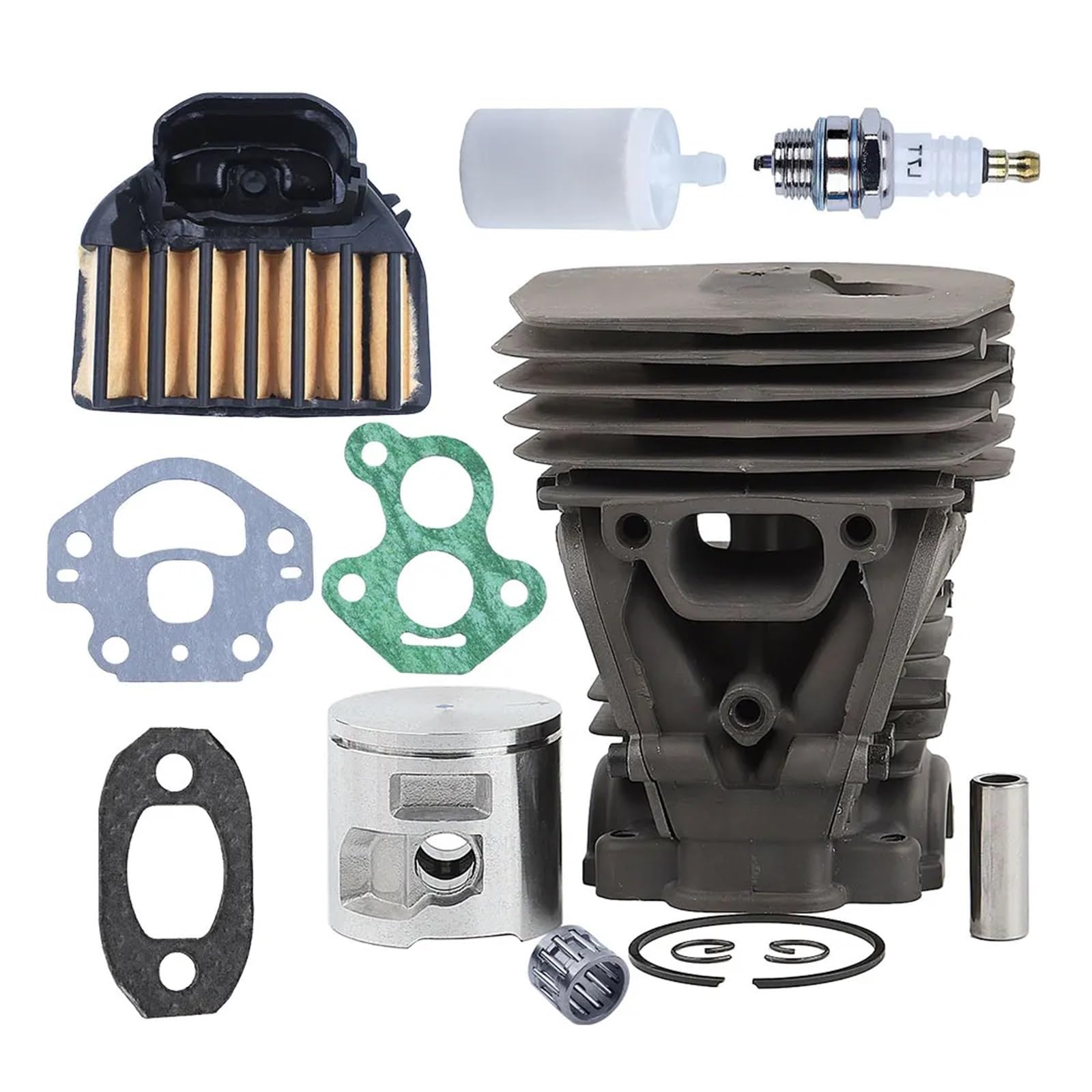 Kit de pistón cilindro motosierra 47mm for Husqvarna 455 455e 460 con bomba aceite línea filtro combustible aire reemplazar 537320402 537255702