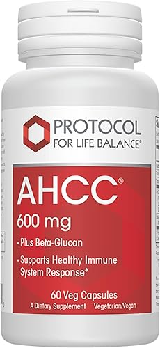 Protocol AHCC 600 mg - Suplemento de apoyo hepático e inmunológico con beta-glucano* - Puede ayudar a la salud celular y el estrés* - Vegano, sin
