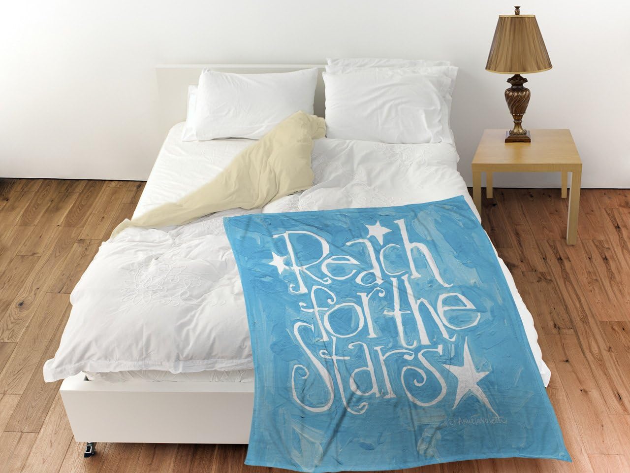 Manual Woodworkers & Weavers Coral Fleece Throw Blanket, 50 by 60-Inch, Reach for The Stars