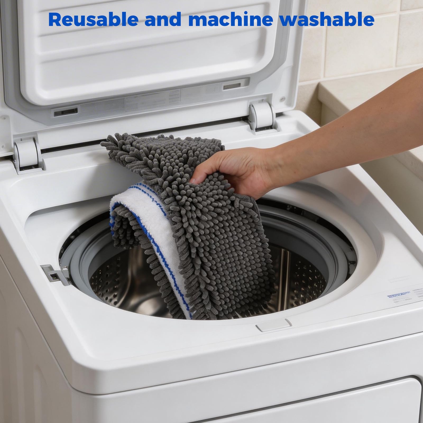 Masthome Mikrofaser-Mops für Bodenreinigung, Staubwischer mit 4 wiederverwendbaren Pads, Flacher Flip-Mops für Nass- und Trockengebrauch, professioneller Mikrofaser-Mop für Hartholz, Laminat