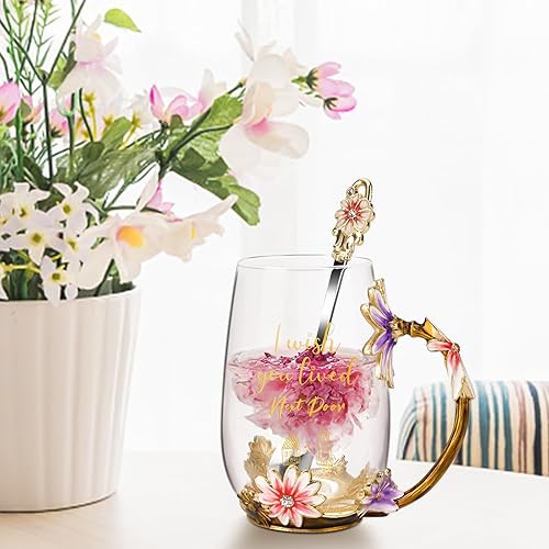 Vista 33 de OEAGO - Taza de té única, de regalo para Día de la Madre, cumpleaños, día de San Valentín, ideas para amiga, hermana, compañera de trabajo Púrpura