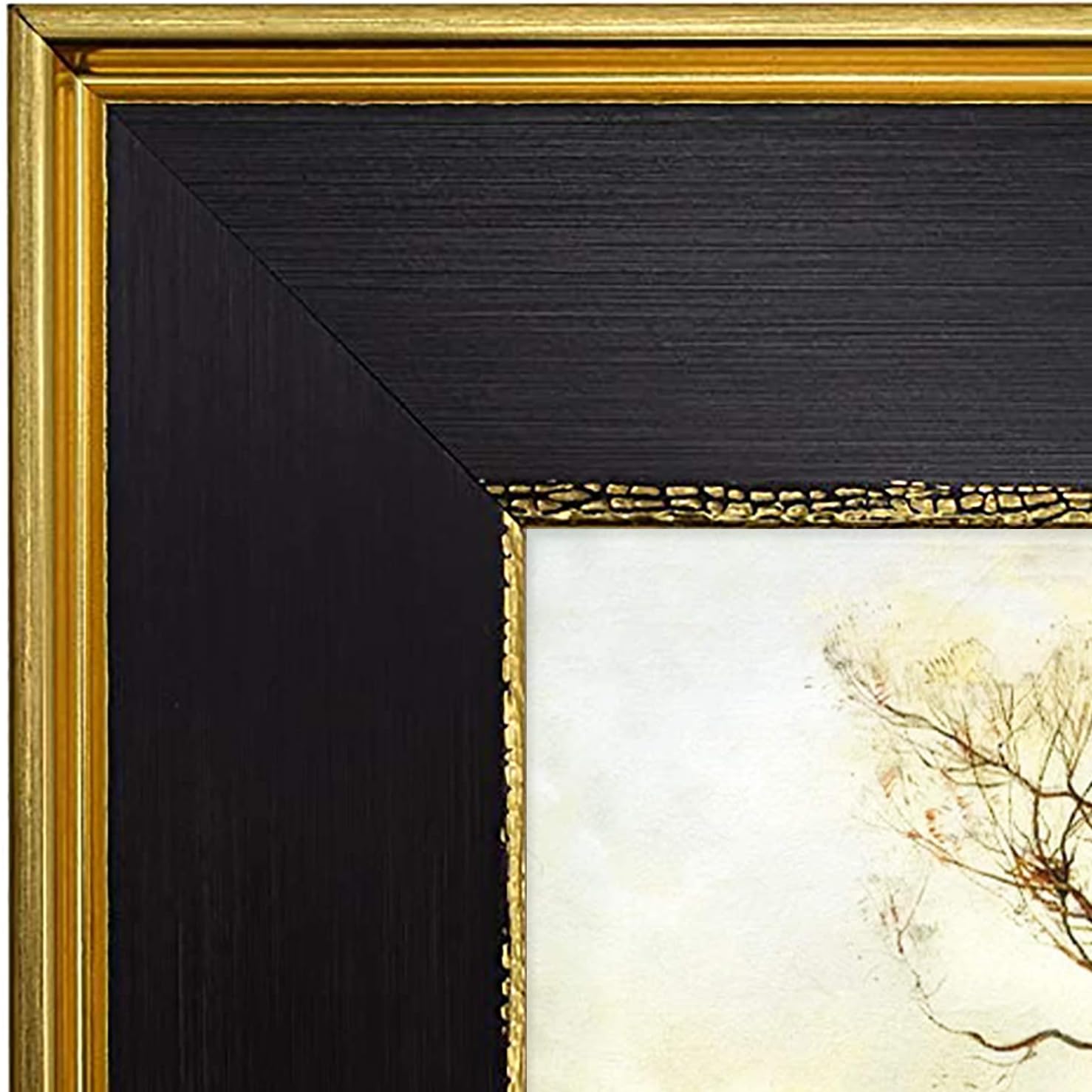 Space Art Deco, 11x17 Picture Frame with Classic Gold Designs - Certificate/Diploma/Poster Holder - Sawtooth Hangers - Wall Mount - Landscape Portrait - Glass (Black/Classic Gold)