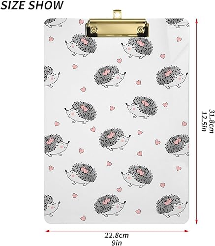 Miniatura 2 de Portapapeles de corazones de erizos para enfermería, portapapeles de enfermería, tamaño A4, tamaño carta, con clip de enfermera, tablero decorativo