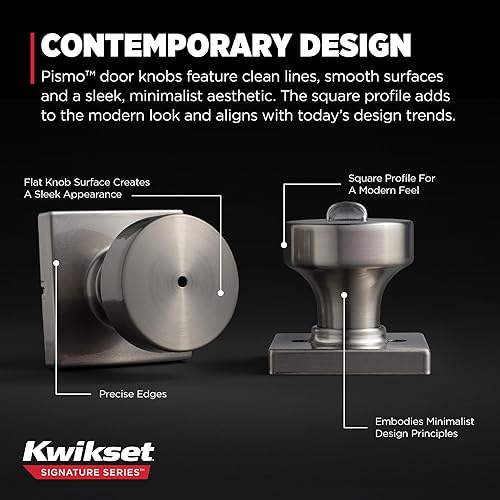 Vista 23 de Kwikset Pismo - Manija con cerradura y llave, para exterior, puerta de entrada y dormitorio, con seguridad antirrobo SmartKey Rekey y Microban, Mate