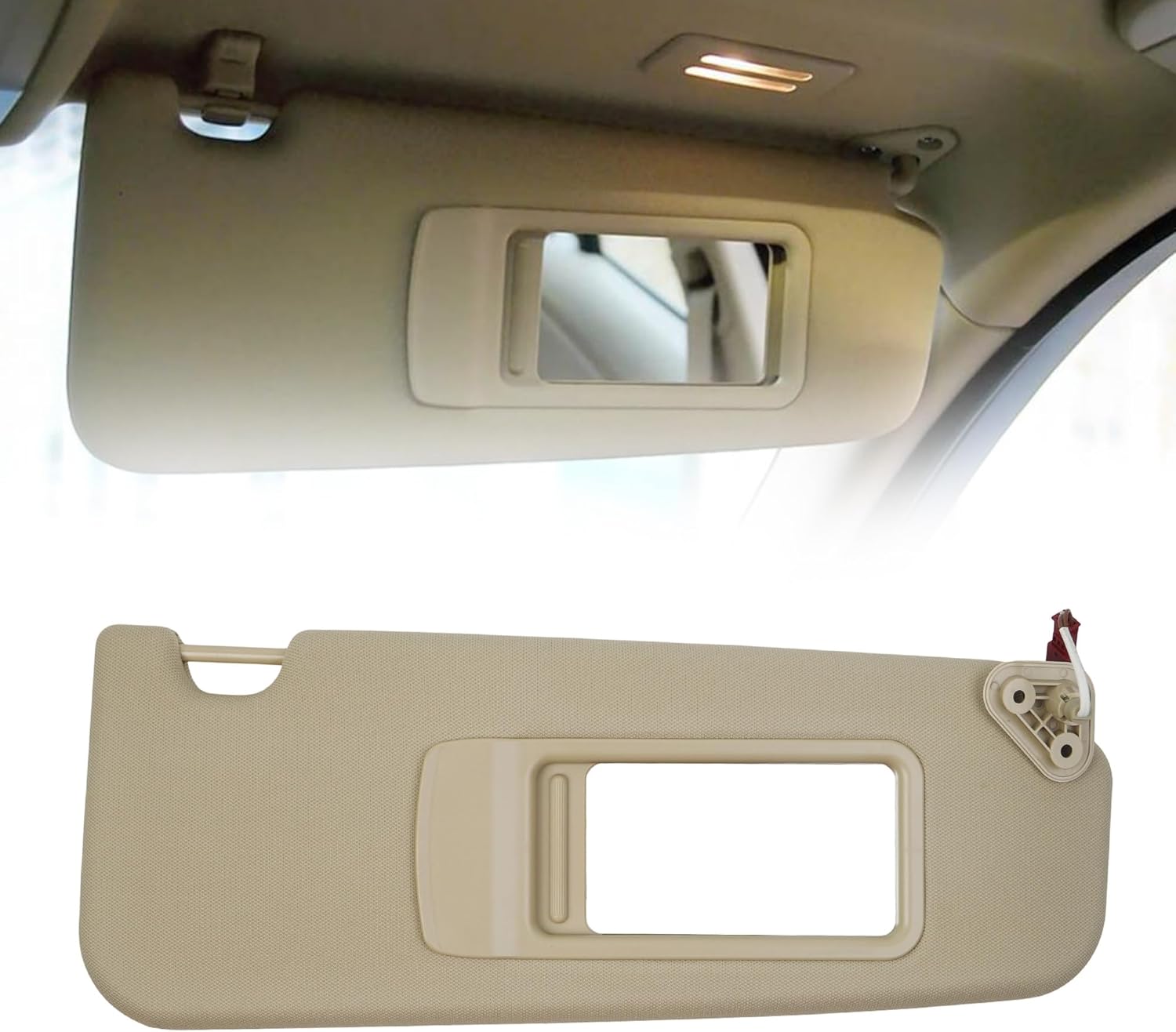 Right Passenger Side Sun Visor Compatible with BMW 3 Series E90 Sedan E91 Touring 2005-2011 X1 E84 2008-2015 Replace 51167252010 (Beige)