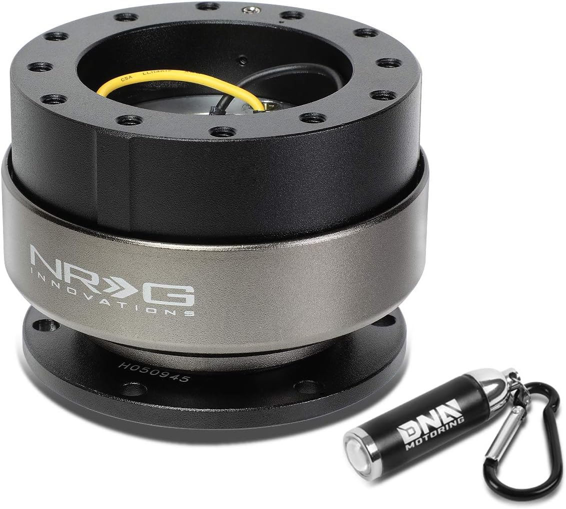 NRG Innovations Race Steering Wheel Quick Release (Black Body/Black Ring), gen 2.0, NRG-SRK-200BK