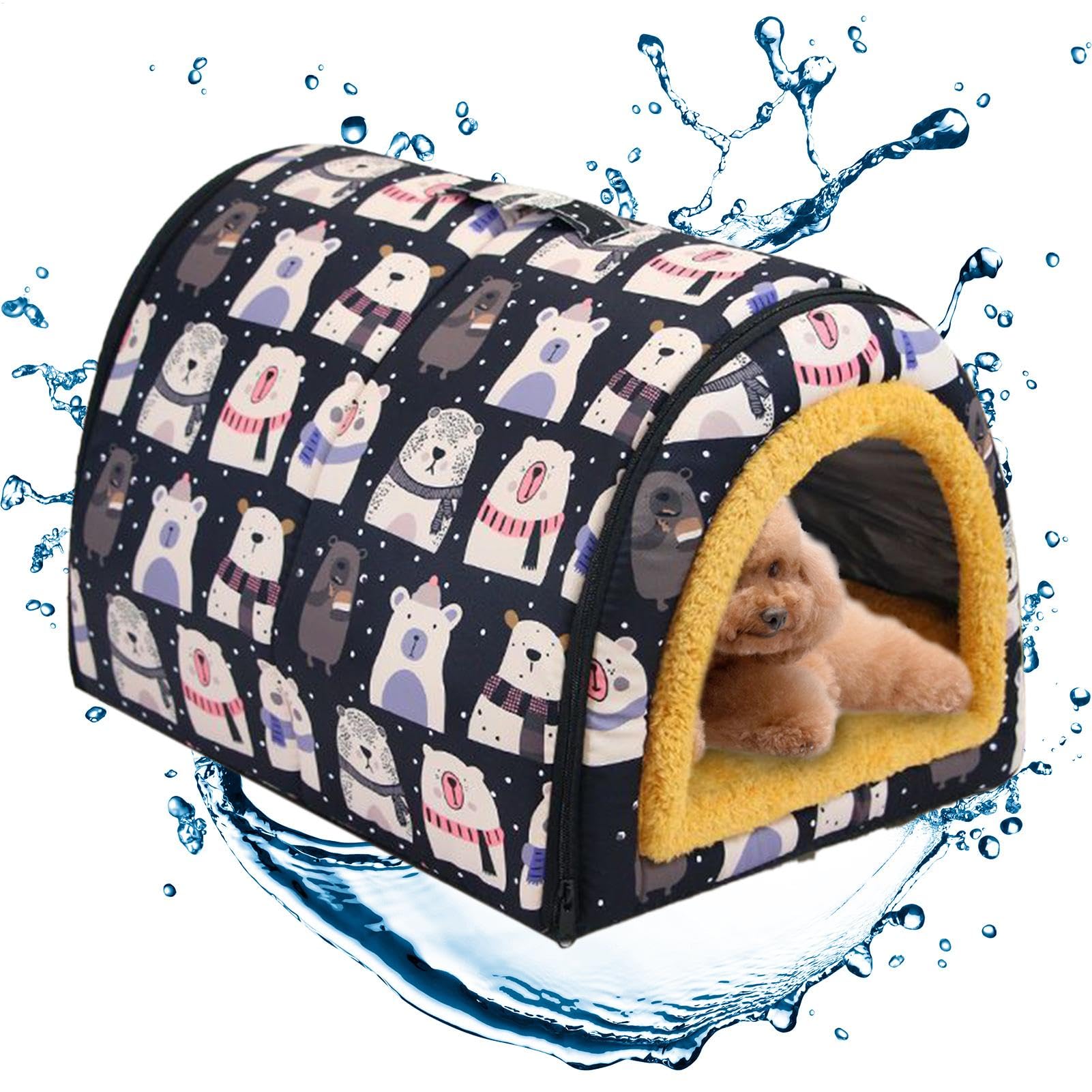 Cuccia Comoda e Accogliente Fodera Impermeabile Rimovibile E Lavabile | Cuccia Chiusa Calda per Cani e Gatti Per Cani E Gatti Di Taglia Piccola Media Grande Da Interno
