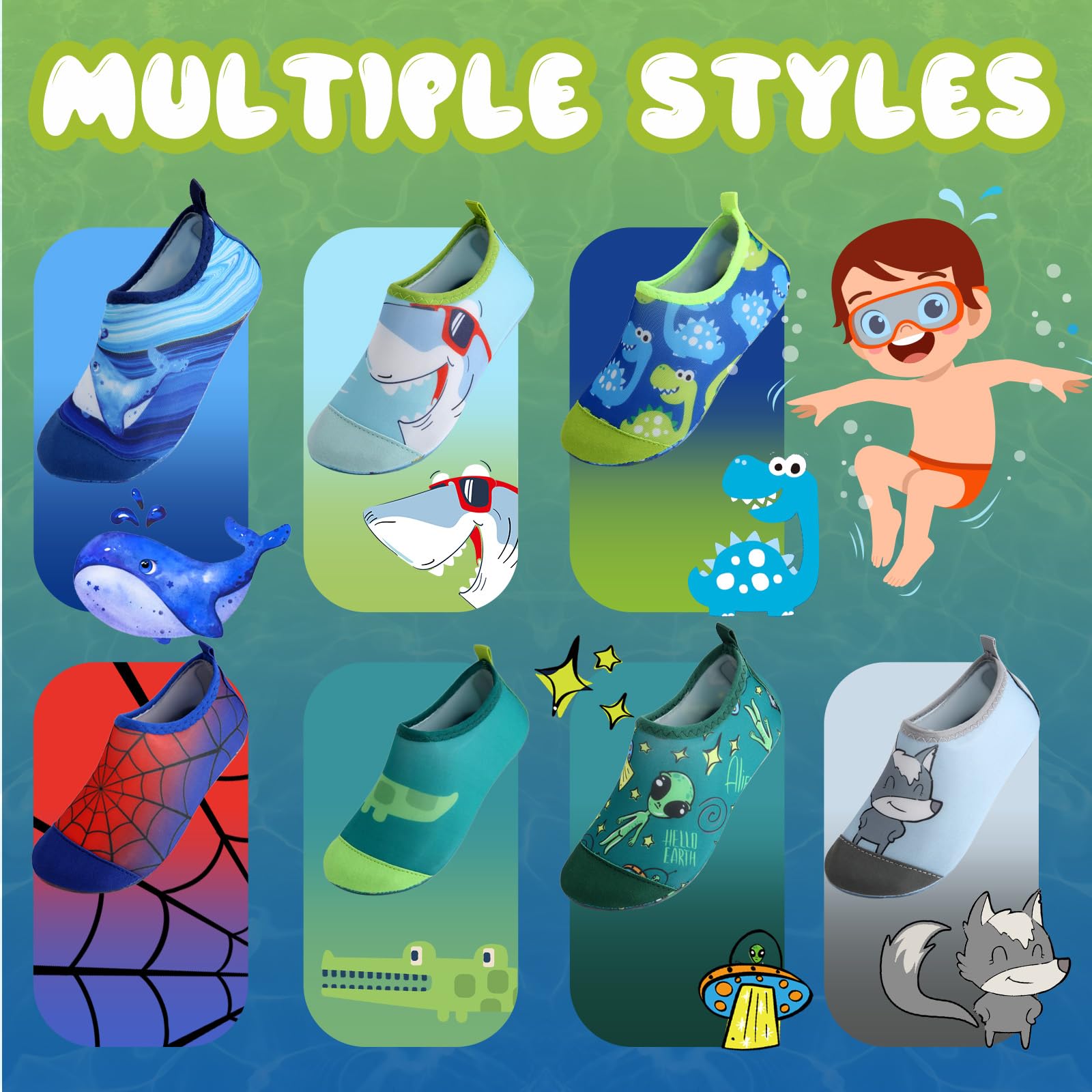 Kids Swim Water Shoes for Boys Girls Toddlers Baby Aqua Socks for Kids Quick Dry Pool Beach Barefoot Children — view 3