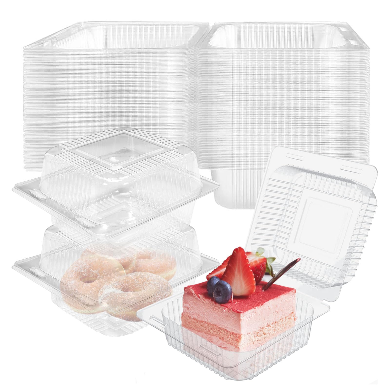 Hiuyavy Cake Slice Boxes Individual, 120PCS Boxes Individual for Cake Slice Portions, Cupcake Containers Portions Muffins Salad Cheese