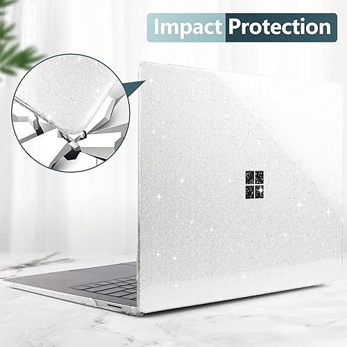 Miniatura 6 de TWOLSKOO Funda para portátil Microsoft Surface de 13.5" 543 con reposamanos Alcantara modelo 1950195818671769, carcasa rígida de plástico protector