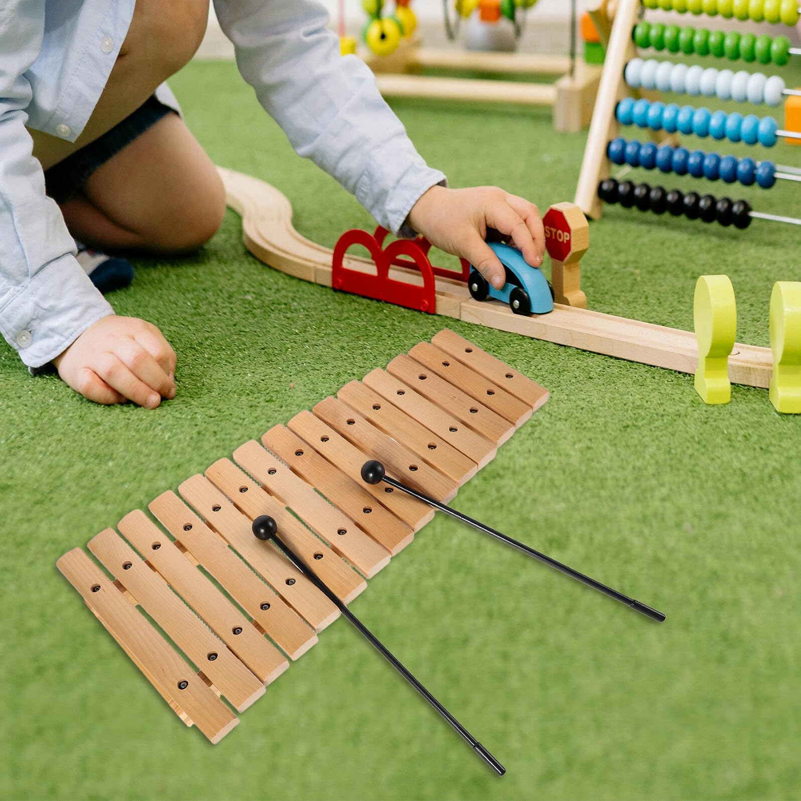 Xilofono Giocattolo 15 Note Legno Plastico per Principianti | Orff Strumento Didattico, Suono Ricco e Design Attraente, Uso Casa e Scuola Materna