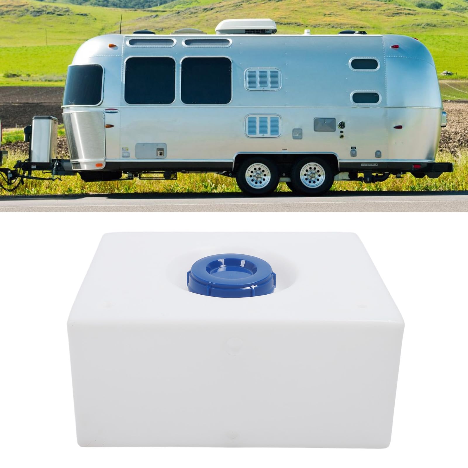 CHICIRIS Wohnmobil-Wassertank, LLDPE-Frischwassertank, 16 Gallonen, 22,05 X 17,32 X 10,24 Zoll, Auslaufsicher, Breite Einfüllöffnung für Wohnmobil-Anhänger, Boot, Yacht