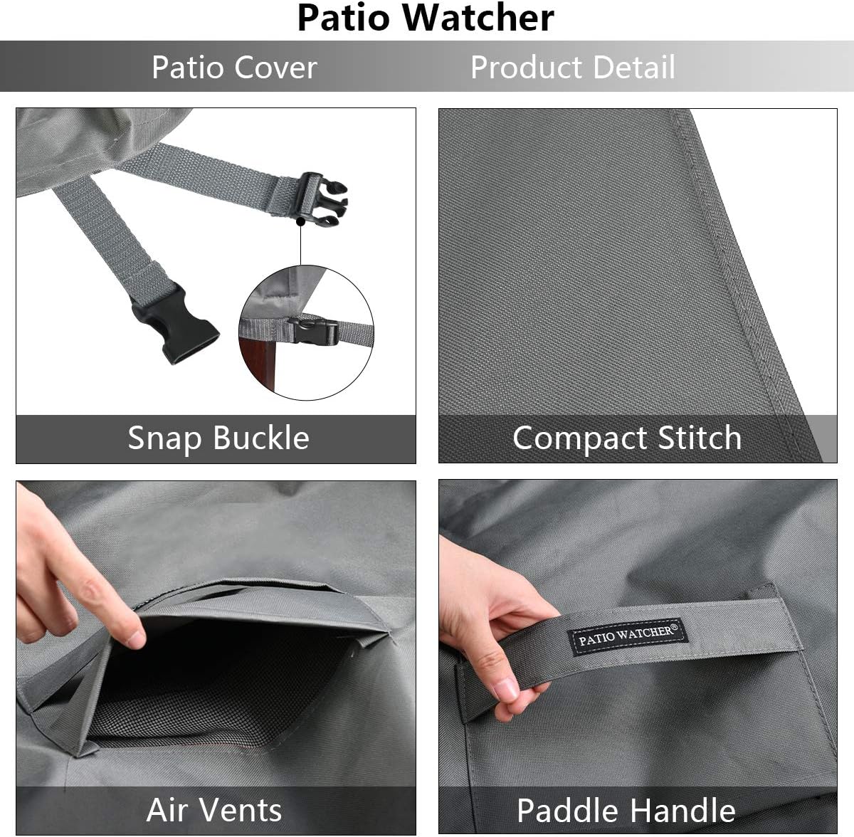 Patio Watcher High Back Patio Chair Covers, Durable and Waterproof Outdoor Furniture Chair Cover, Grey : Patio, Lawn & Garden