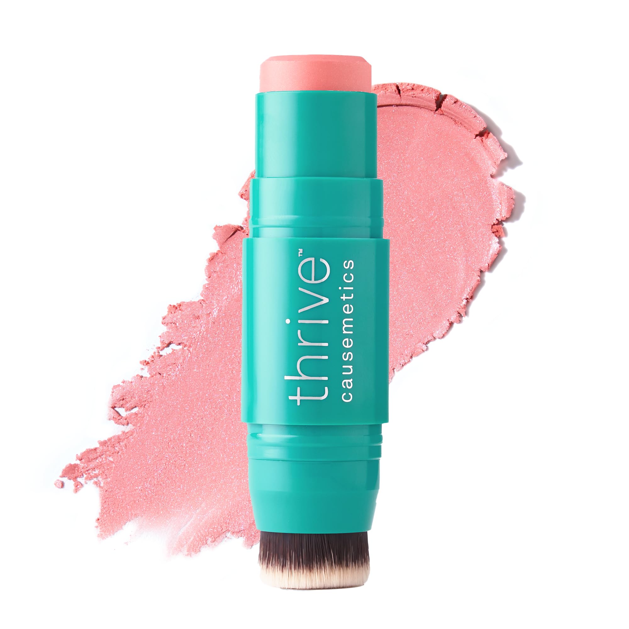 Thrive Causemetics Triple Threat Color Stick: Cream Blush Stick with Vitamin E, Evening Primrose Oil, Waterproof Smudge Proof Face Makeup, Olivia (