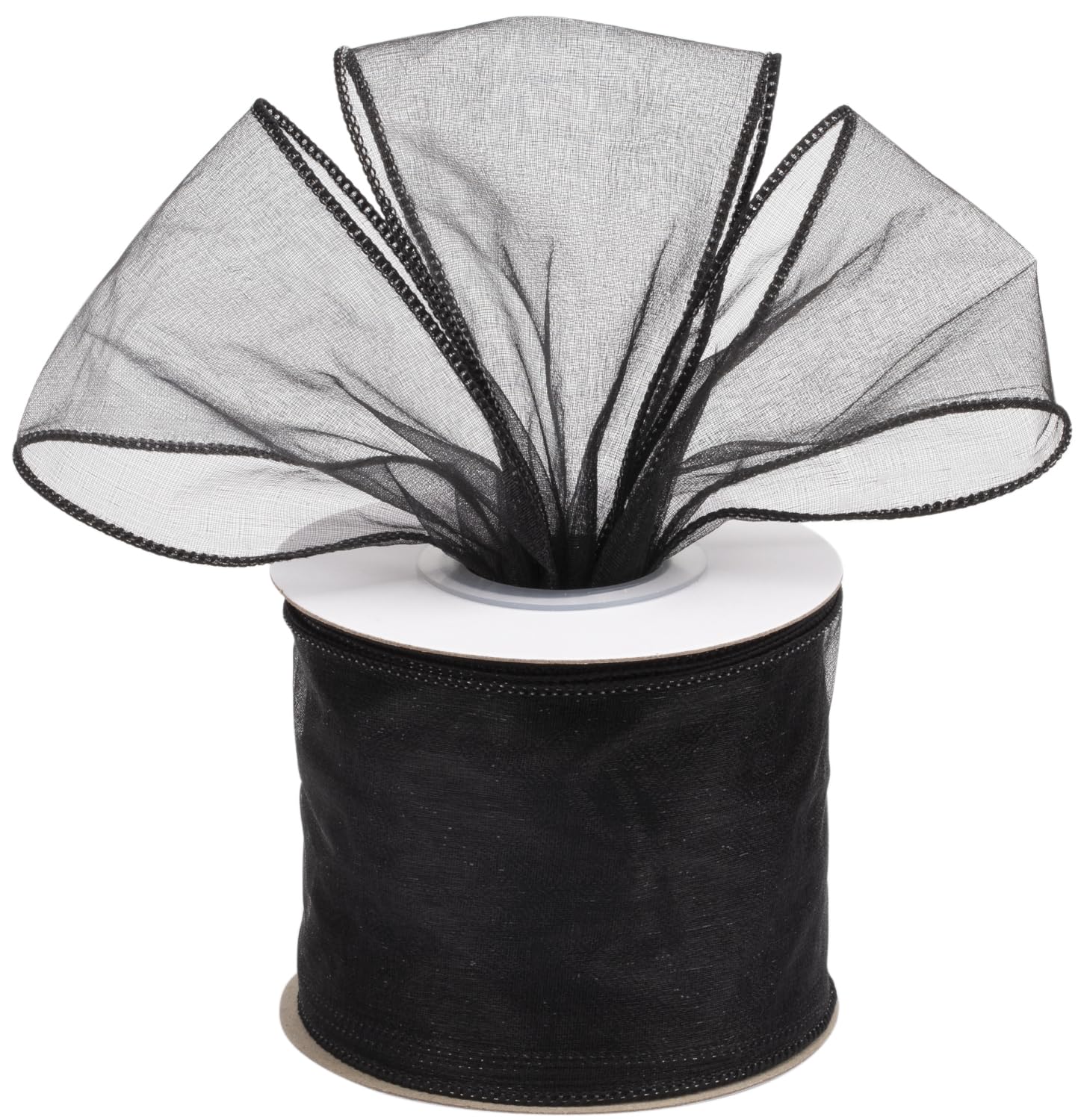 Joycrosso 3 Inch Black Wired Organza Ribbon - 20 Yards Sheer Decorative Ribbon for Gift Wrapping, Wedding Decor, Christmas Tree, Crafts & DIY Projects