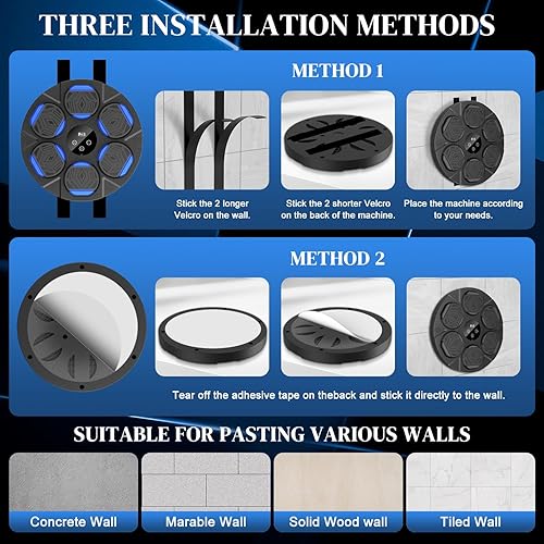 Miniatura 7 de Máquina de boxeo musical mejorada 2025 para adultos y niños, 5.0 inteligente Bluetooth Boxeo máquina de boxeo con guantes de boxeo, máquina de boxeo