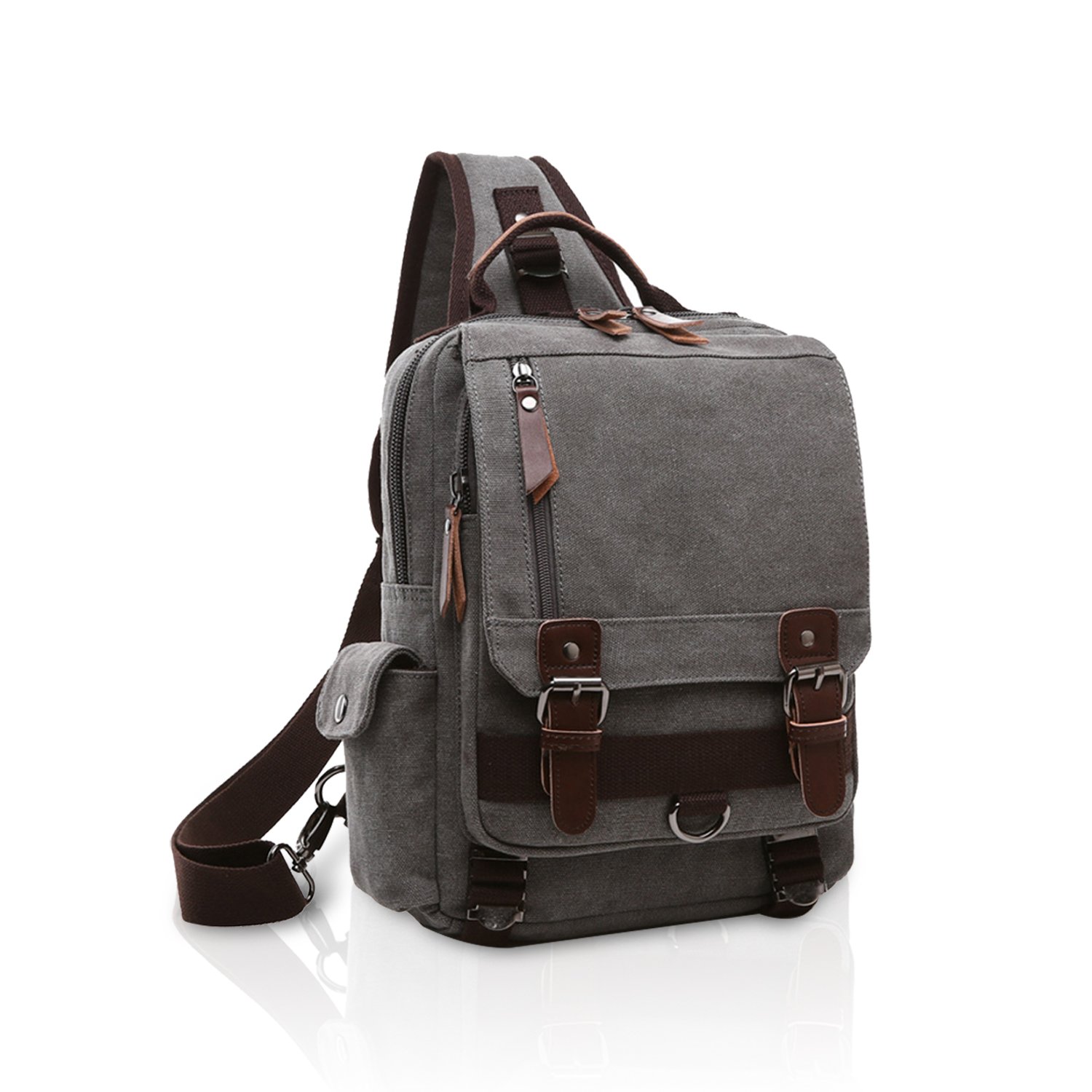FANDARE Unisexo Bolso Pecho Lienzo Bolsos de Hombre Sling Crossbody Bag Mujer Bolsos Cruzados Bandoleras Cruzada Mochilas para Viaje Deportes Gimnasio Senderismo Ciclismo Montañismo