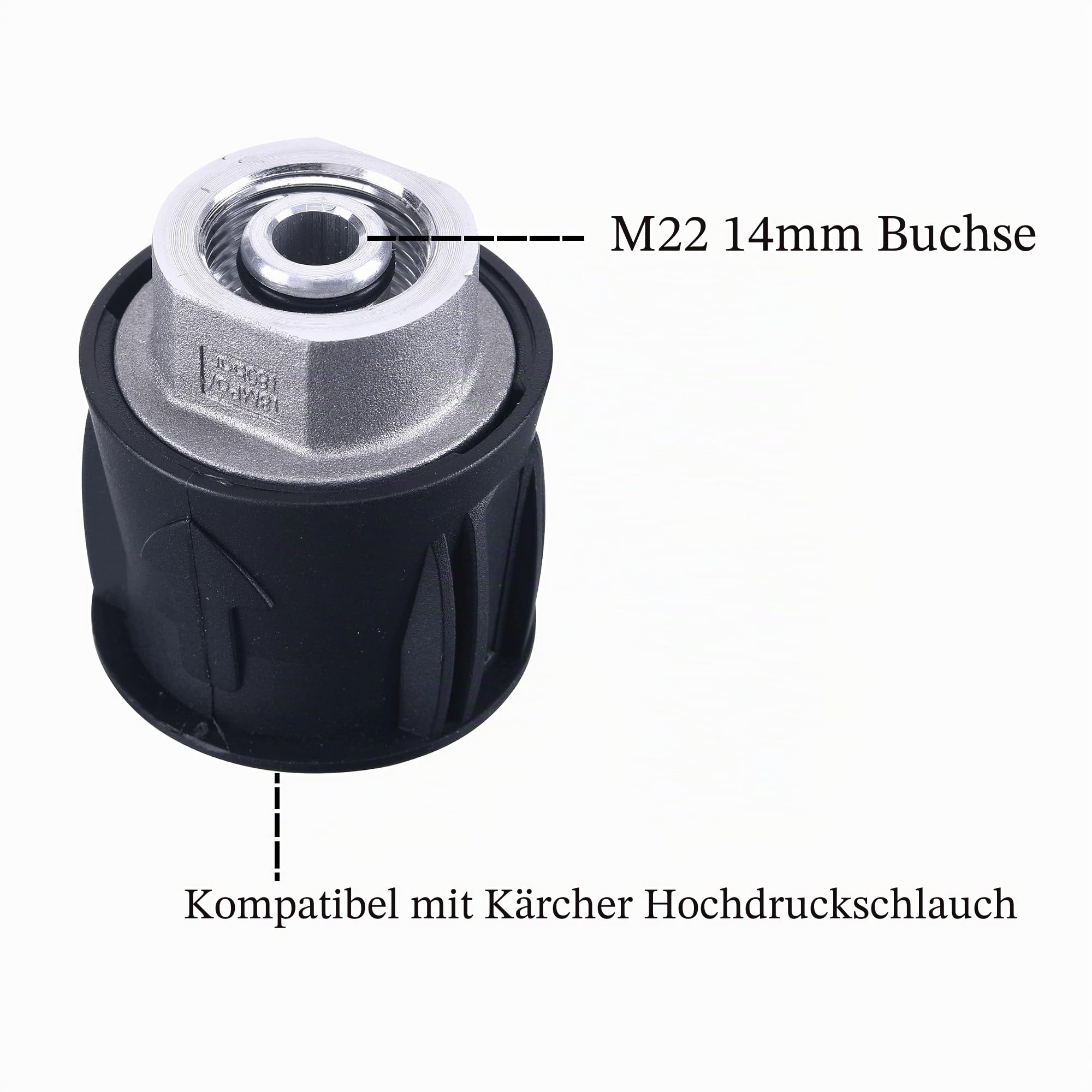 M MINGLE Hochdruckreiniger Adapter für Pistole und Hochdruckreiniger, nur kompatibler Kärcher Schlauch, auf M22 14mm Buchse