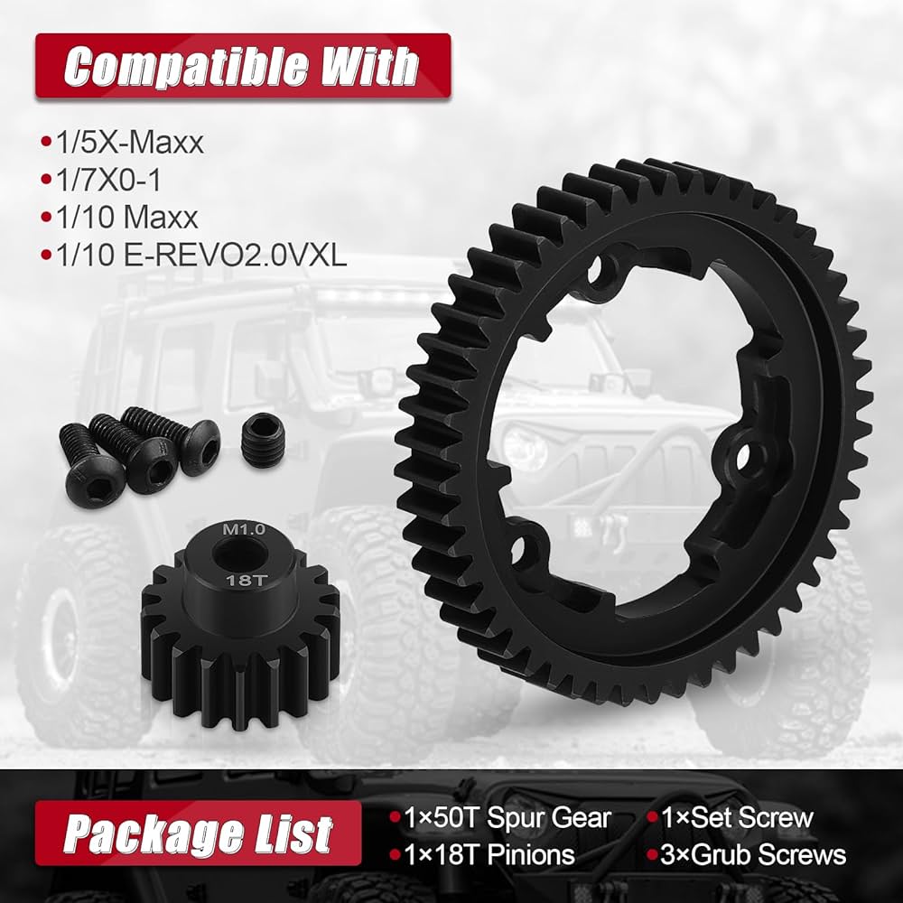 Amazon.com: 6448 50T Spur Gear, Wide Face 1.0 Metric Pitch