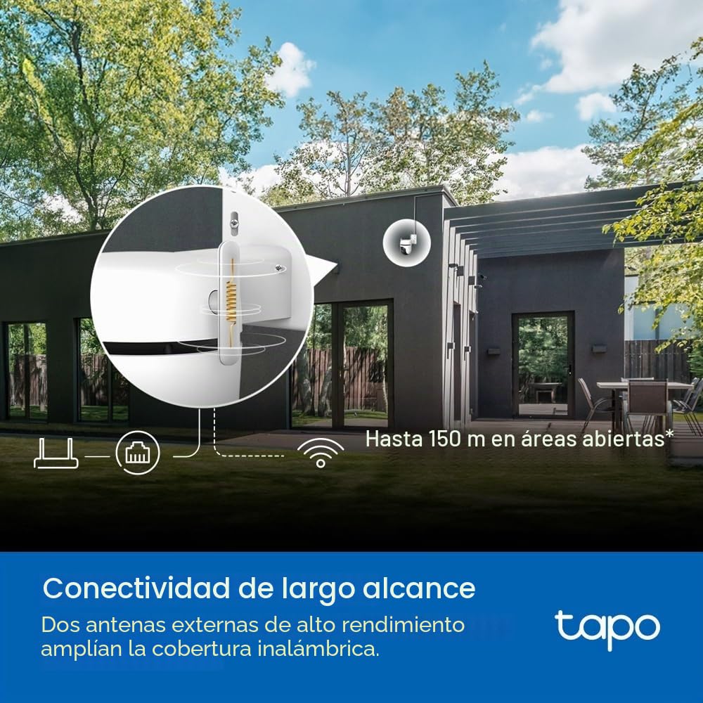 Tapo C530WS - Cámara Seguridad Exterior 360° 3K 5MP, Visión Nocturna Color, Resistencia IP66, Alarma Sonora/Luz, Detección AI, Almacenamiento Nube/SD 512GB, Audio Bidireccional (Paquete de 2)