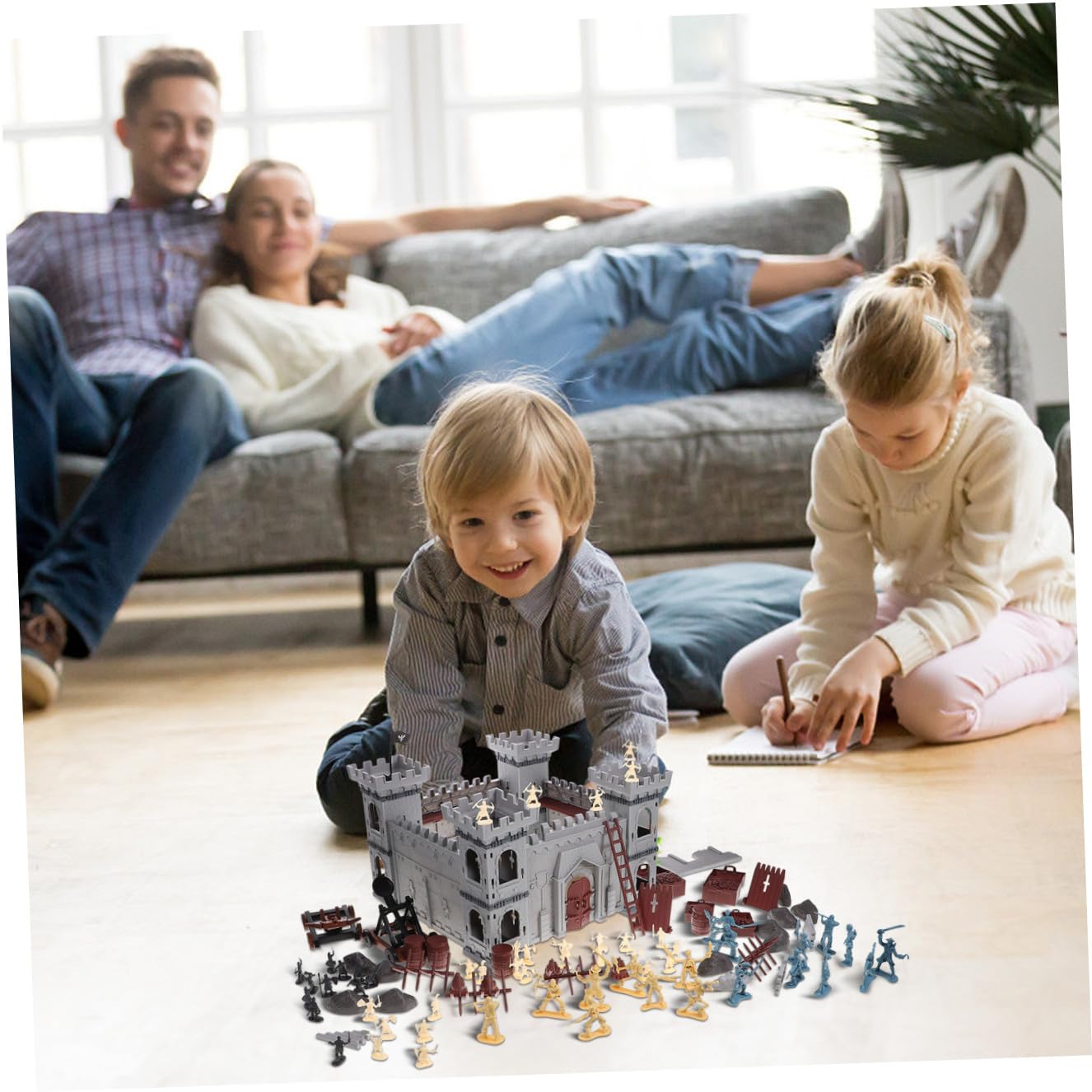 Abaodam Set di 310 Pezzi di Giocattoli da Costruzione Castello Medievale a Tema Pirata Soldatini in Plastica per Ragazzo Ragazza, Accessori Decorativi e Educativi per Compleanni