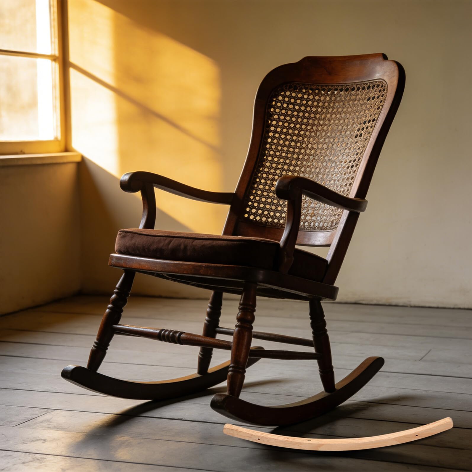 WOONEKY Patas de Madera Curvadas para Mecedora, Repuesto Resistente de Estilo Vintage, Instalación Fácil para Salón y Balcón