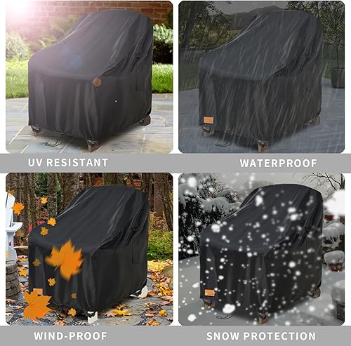 Miniatura 7 de Fundas para sillas giratorias para exteriores, impermeables, 1 paquete, fundas para sillas de exterior, fundas para muebles de patio, sillas