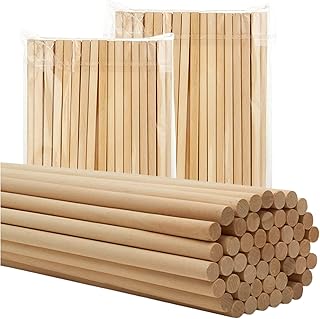 40 PCS Dowel Rod 12 Inch Wood Dowels 1/4 Inch Wooden Sticks for Crafts Wood Sticks Wooden Dowels for Crafts