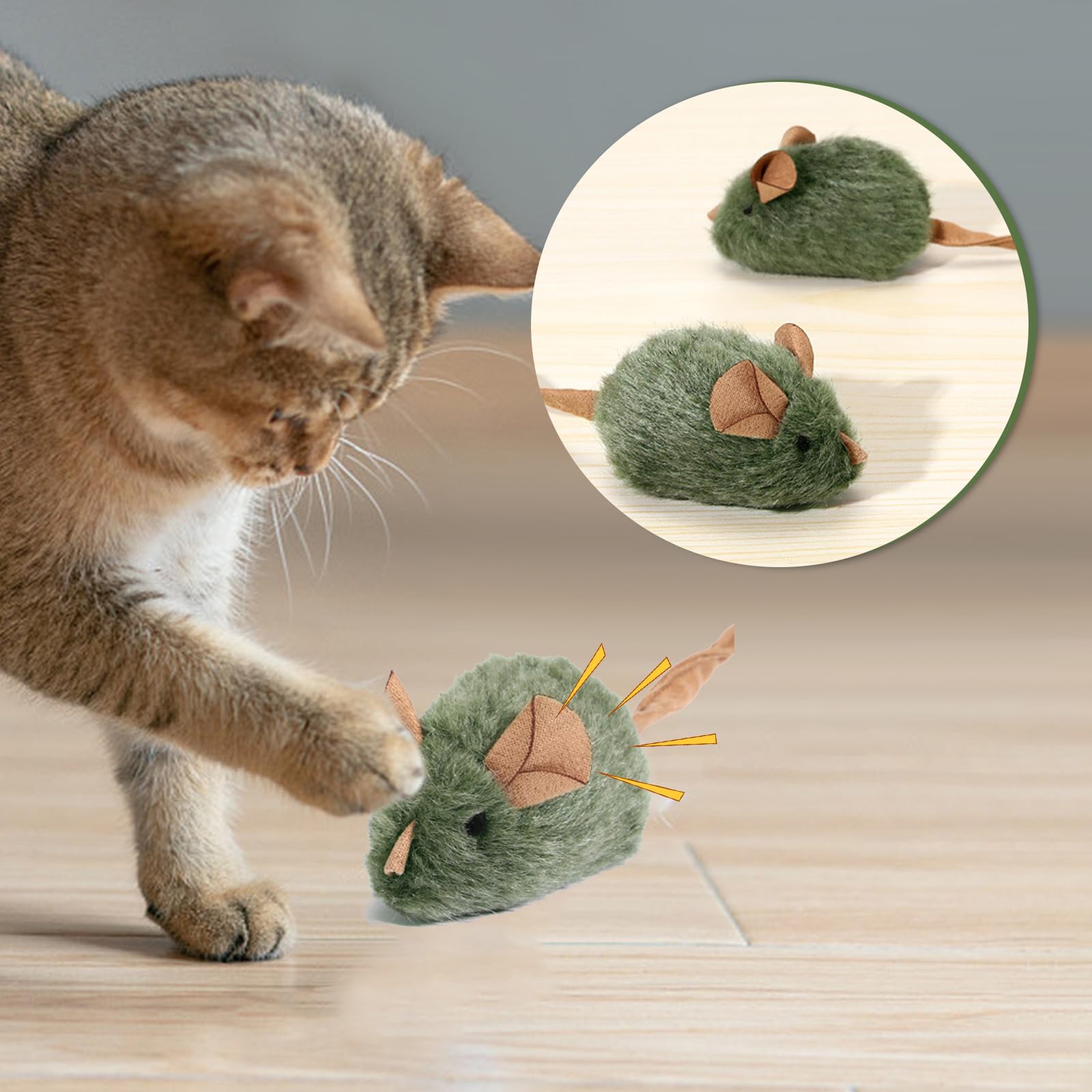 2 piezas gatos juguetes gatitos juguetes interactivos para gatos, ratón eléctrico para gatos, juguete de felpa, ratón, juguete de gatito, juguete para gatos, juguete para gatos, ratón eléctrico de