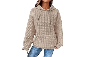 Women Waffle Knit Trendy Hoodies clearance under 5 dollars