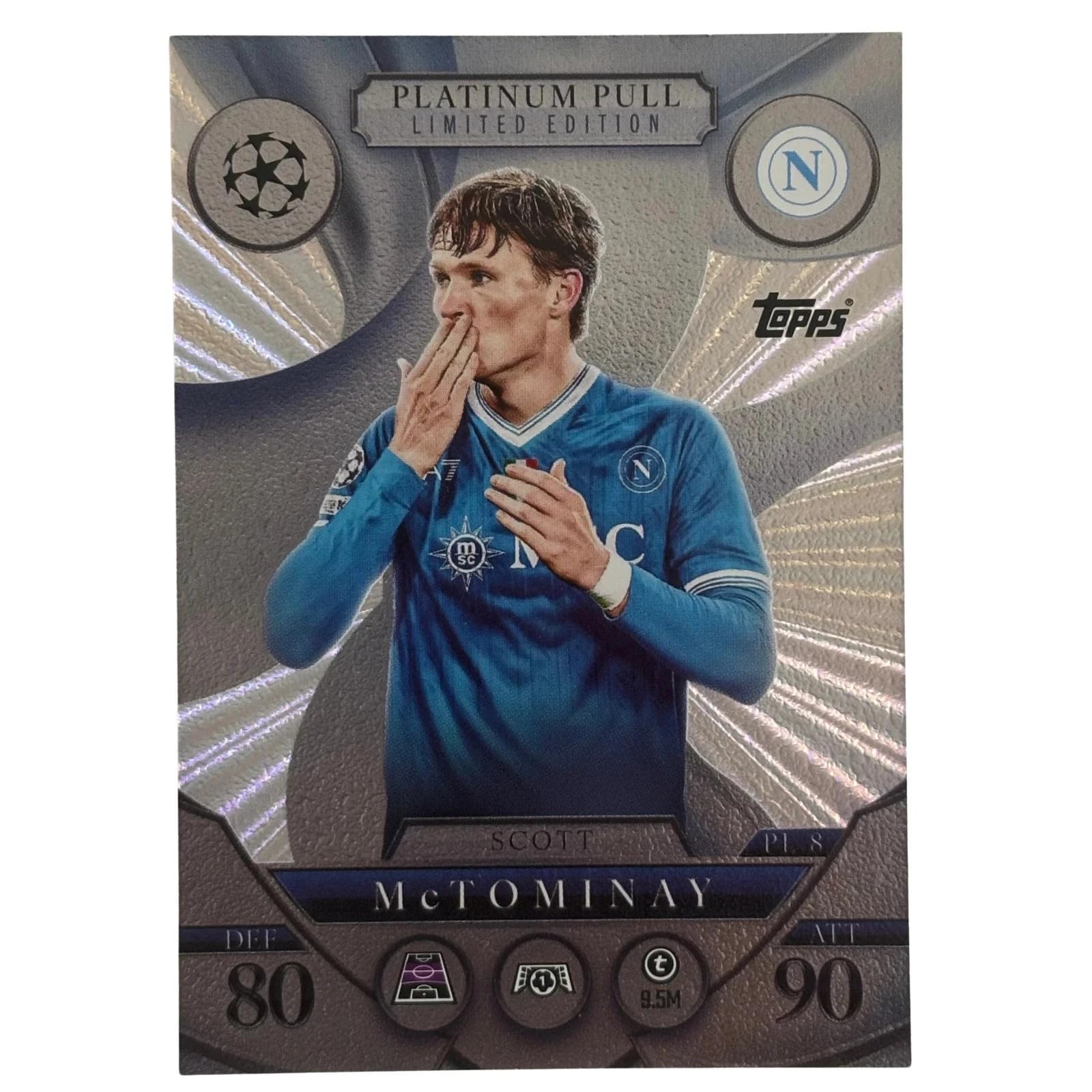 Match Attax 2025 2026 Scott Mctominay Platinum Pull Limited Edition Trading Card : Toys & Games