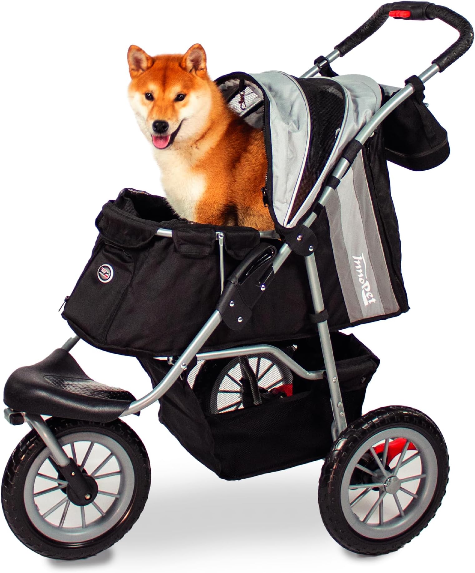 Innopet Dog Buggy Comfort EFA Eco Black/Silver - One-Hand Folding Dog & Cat S...