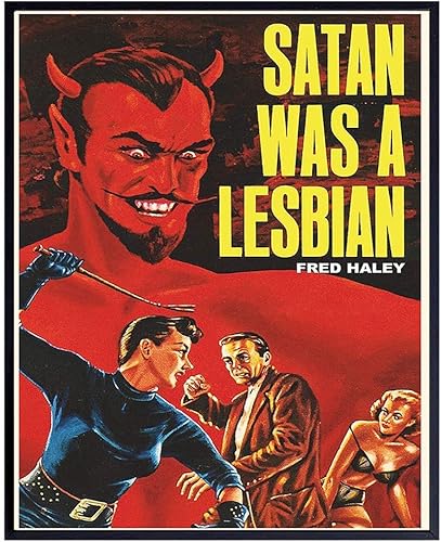 Satan Was A Lesbian Poster - Vintage Retro Movie Wall Art Print - Lesbian Gifts for Girlfriend - Cool Unique LBGTQ, Queer Picture for Gay Women -