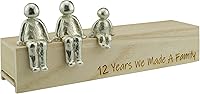 Vista 6 de Idea para el 12º aniversario – 12 años que hicimos un adorno de metal familiar – Elige tu combinación familiar (4 niños)