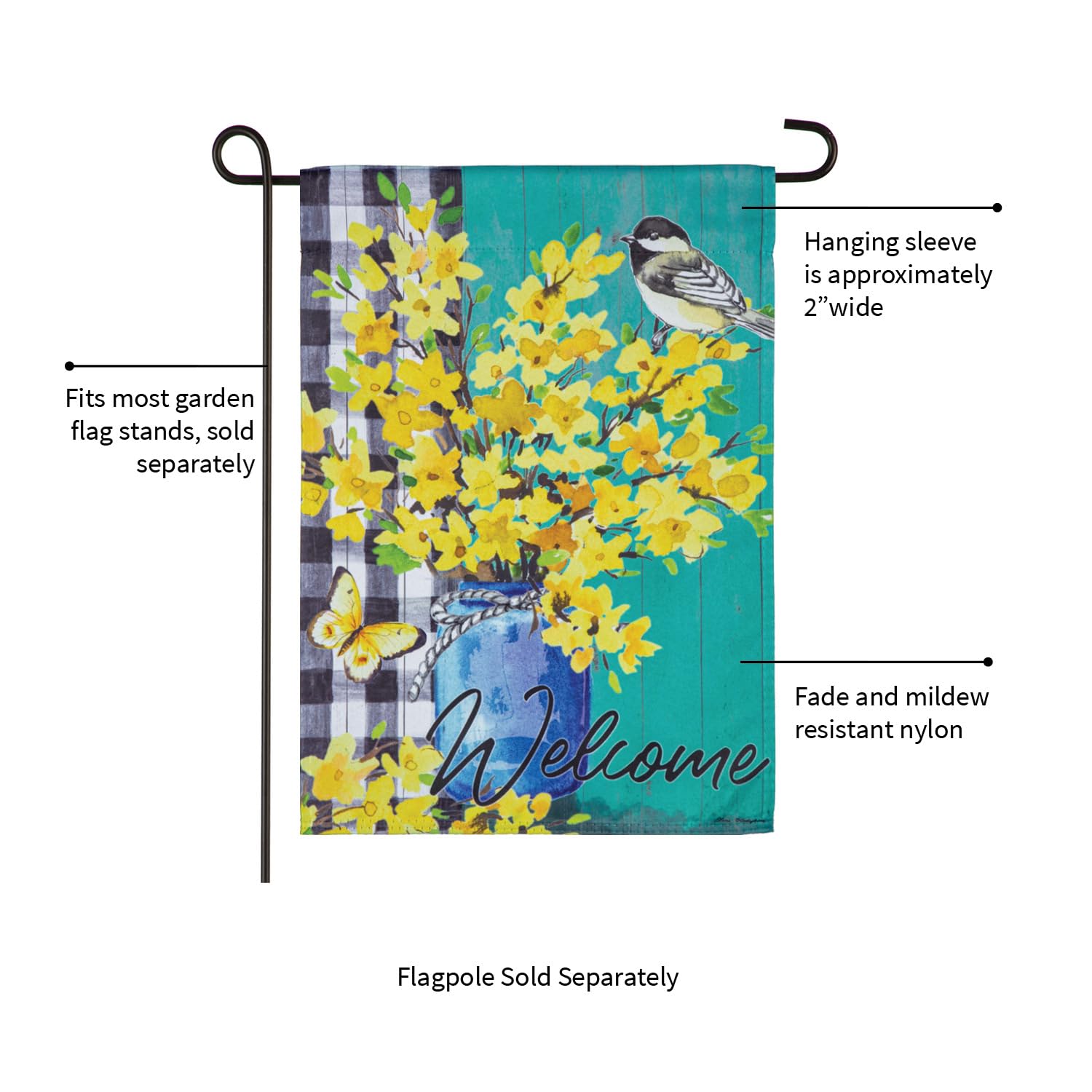 Amazon.com : Evergreen Flag Spring Forsythia Suede Garden Flag