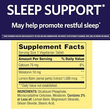 Extra Strength SPR -ing Valle Melatonin Tablets Dietary Supplement, 10 mg, 120 Count + Vitamin Guide Included and Sticker