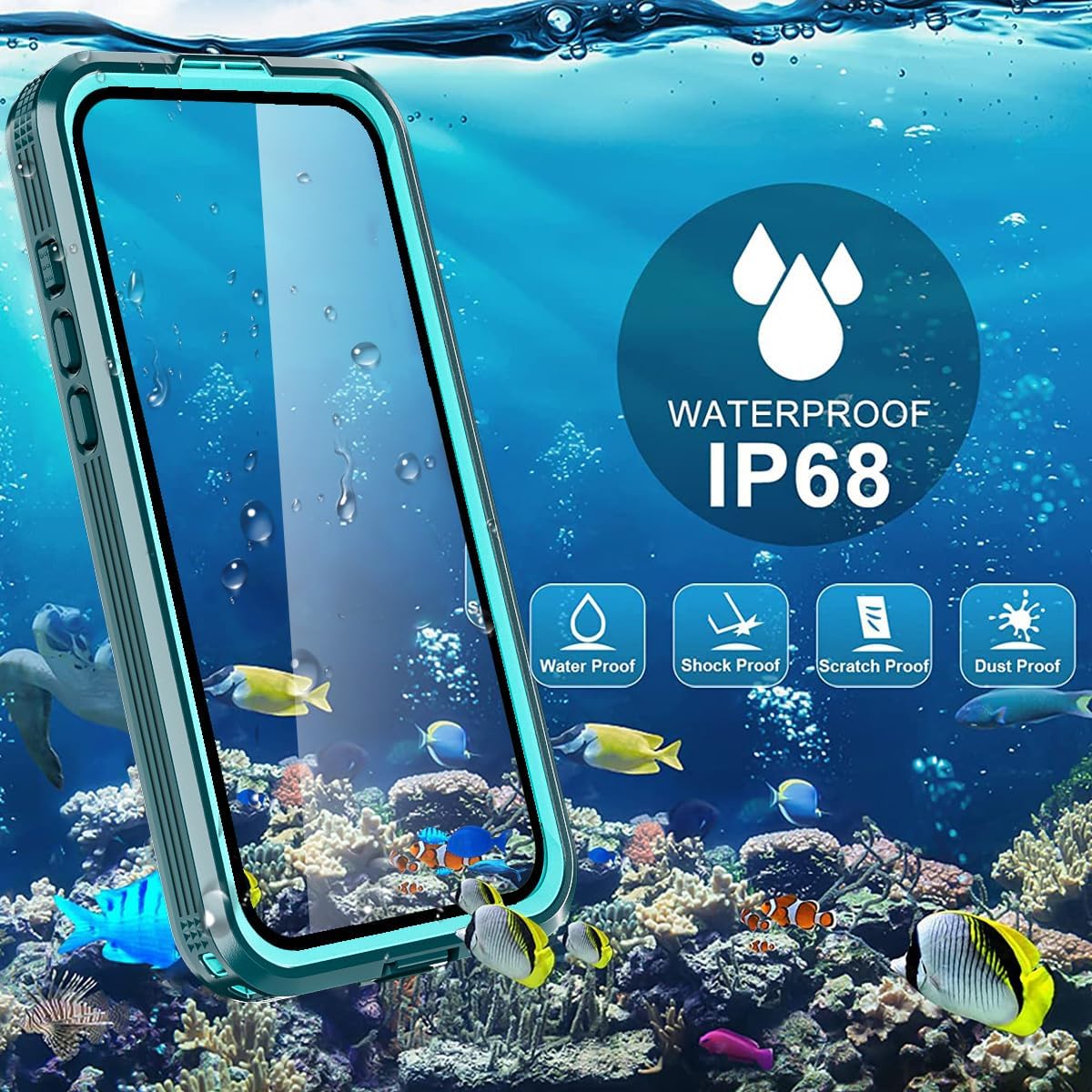 AICase Waterproof Case for iPhone 16 Pro(6.3") with MagSafe Support Snowproof,Dustproof/Shockproof,IP68 Certified 360 Full Body Protection Fully Sealed Underwater Cover for iPhone 16 Pro