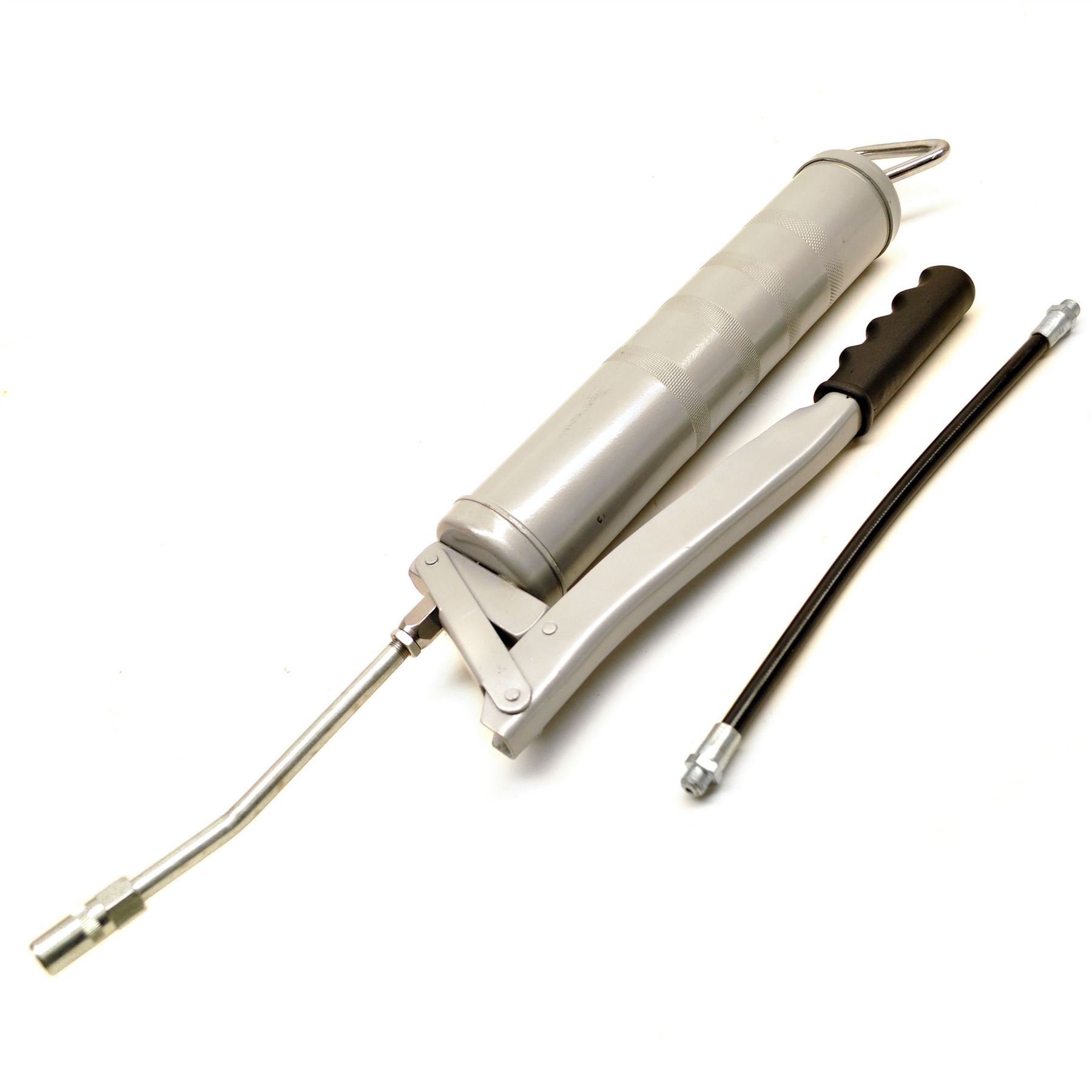 AB Tools 15oz Grease Gun with Flexi and Fixed Hoses Lever Action Piston Grip Pump TE432