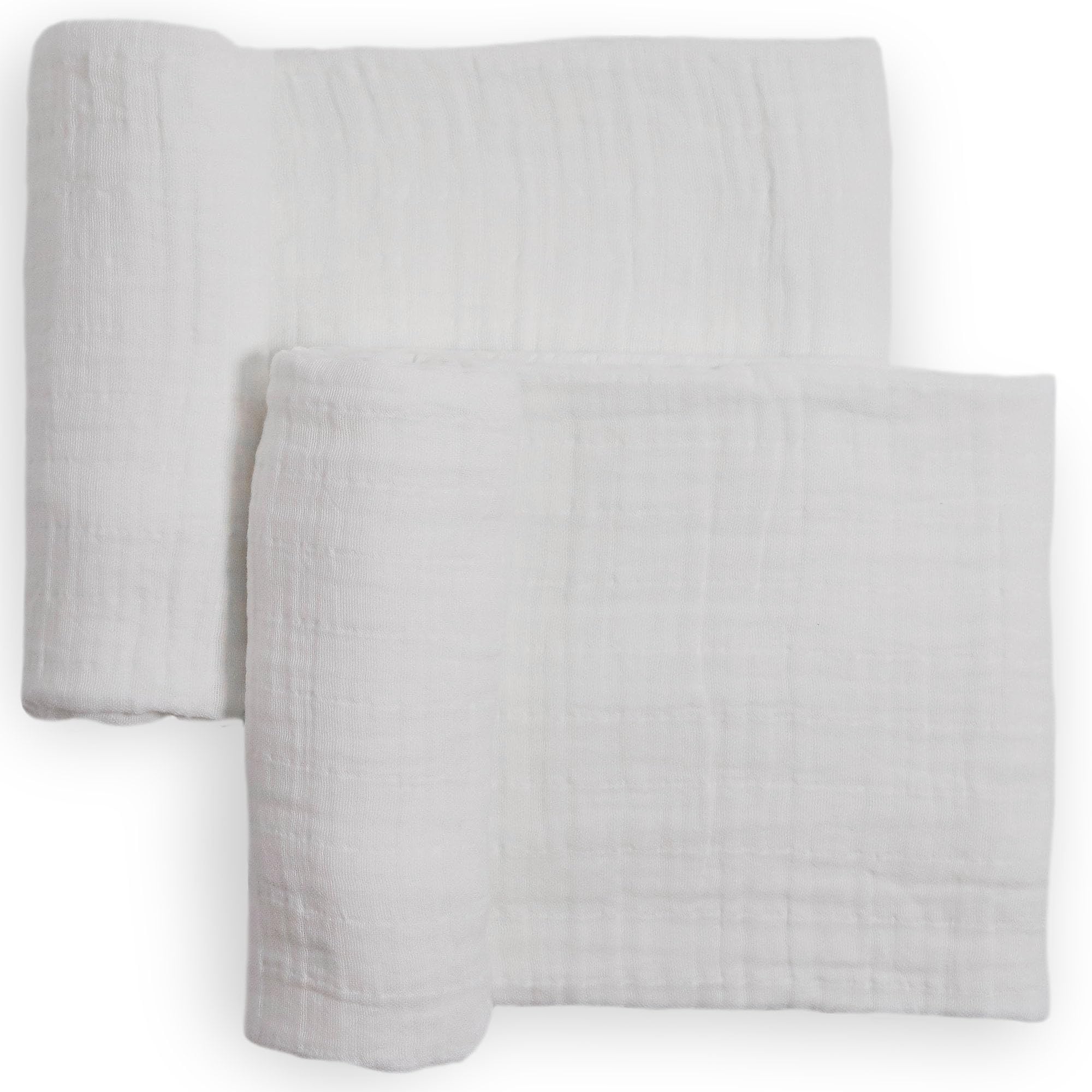 Little Unicorn 100% Natural Organic Cotton Muslin Swaddle Blanket 2 Pack | Giftable Set of 2 swaddles (White)