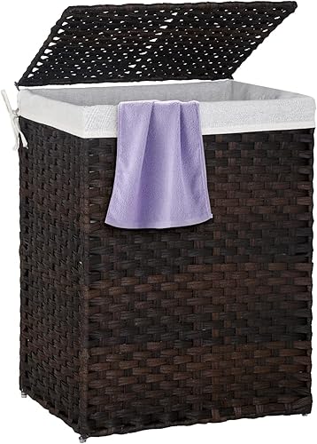 90L Clothes Hamper with Lid, Laundry Basket with Lid with 2 Removable Liner Bags, Large Hampers for Laundry with 6 Laundry Bags, Laundry Hamper with