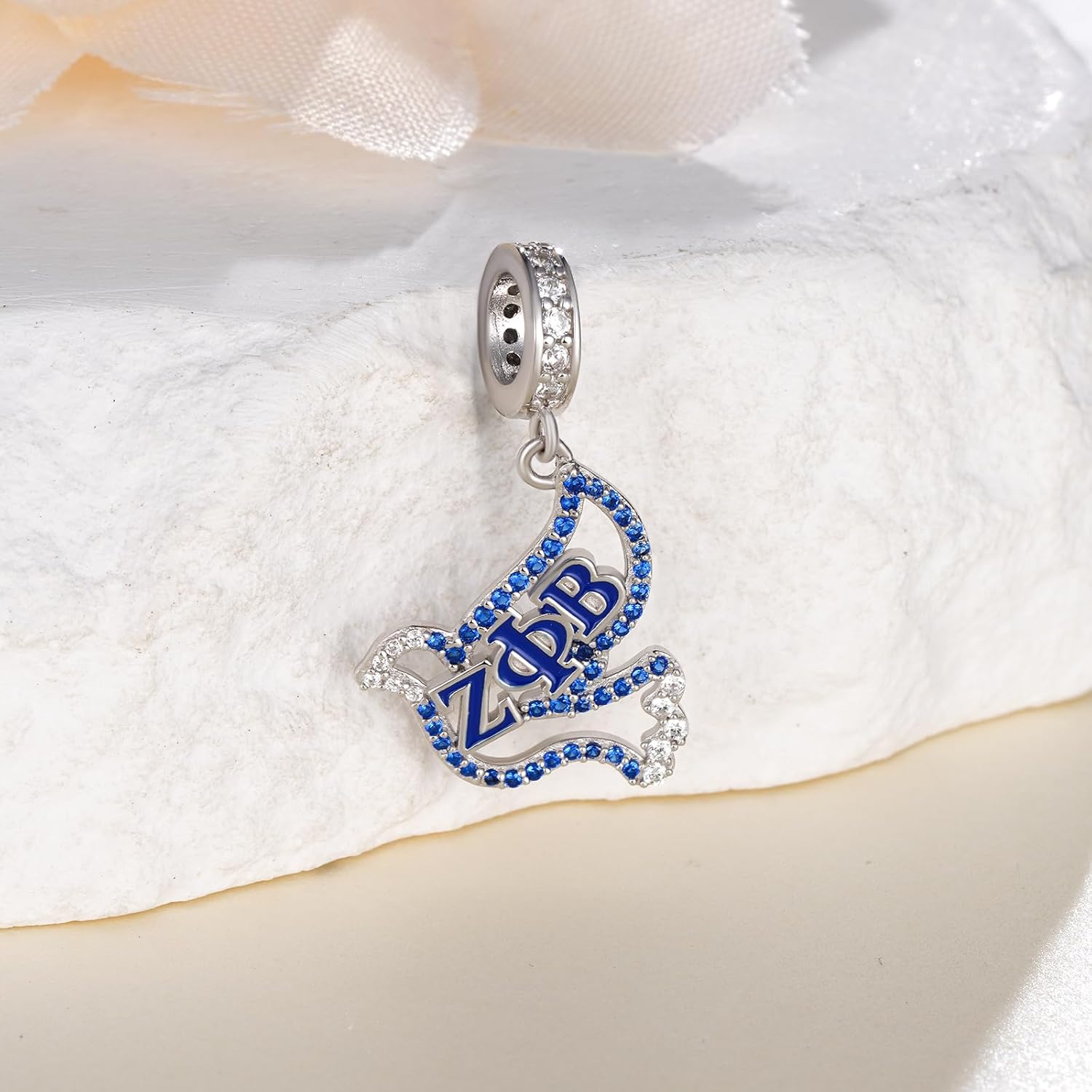 ZPB Sorority Charm for Bracelet 925 Sterling Silver ZPB Sorority Paraphernalia Jewelry Gifts for Women