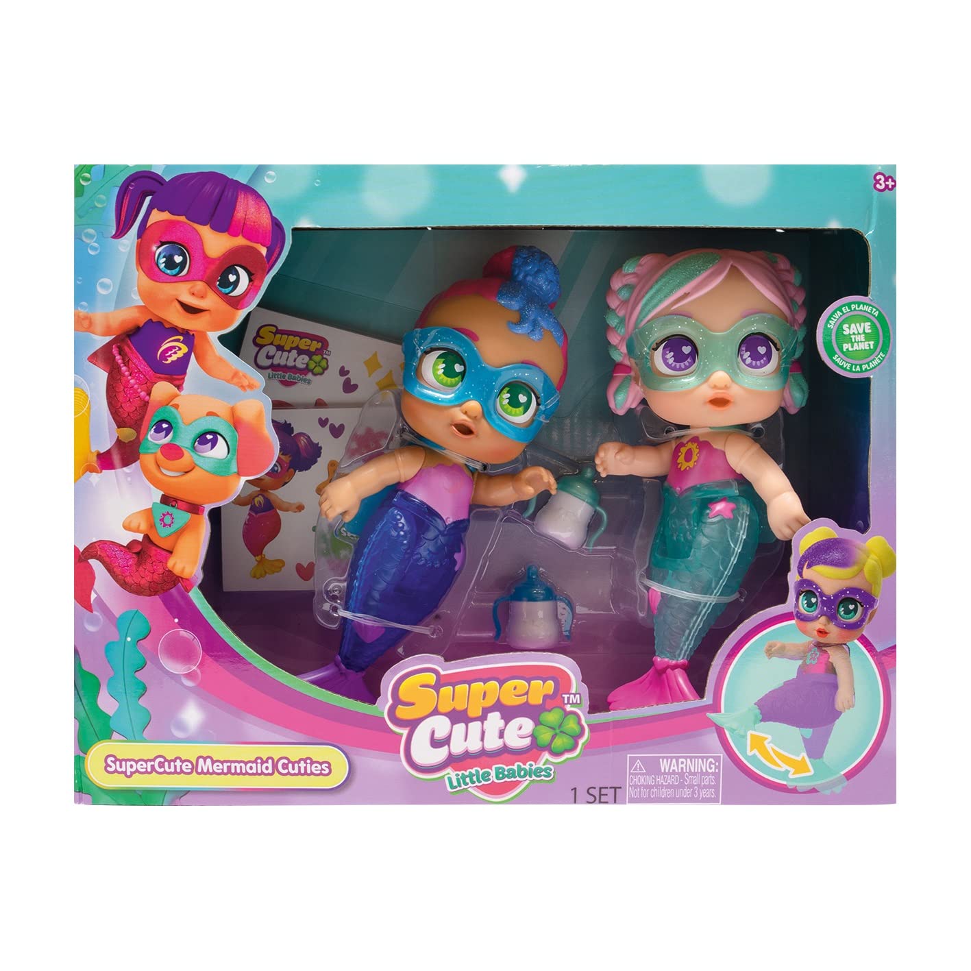 Bizak Super Cute Mini Sirenas Kala y Gabi de 12 cm de alto con colas articuladas, podrán jugar dentro y fuera del agua (64320046)